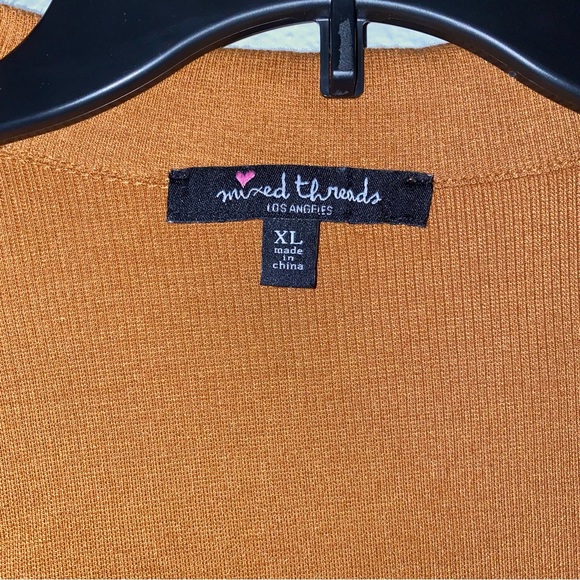 Mixed threads Brown collar long sleeve cropped shirt - Picture 2 of 3